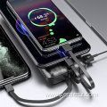 10000mAh Power bank with 4 Built-in Charge Cables